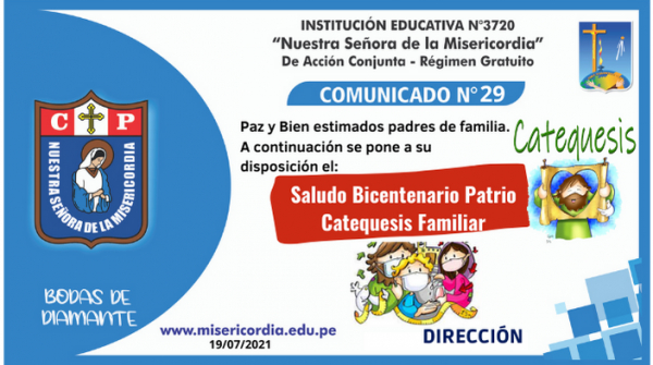 Saludo por Bicentenario y Catequesis
