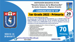 Primer Grado 2022 - Primaria