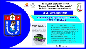 Felicitaciones a nuestros estudiantes que ingresaron a MACTEC