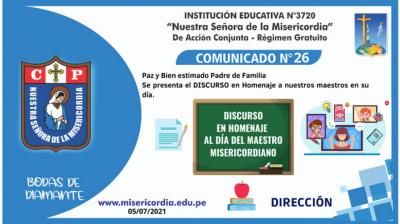 DISCURSO POR EL D&Iacute;A DEL MAESTRO