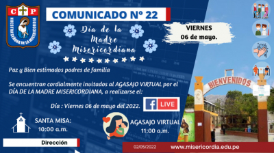 AGASAJO POR D&Iacute;A DE LA MADRE MISERICORDIANA 2022