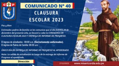 Clausura Escolar 2023